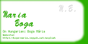 maria boga business card